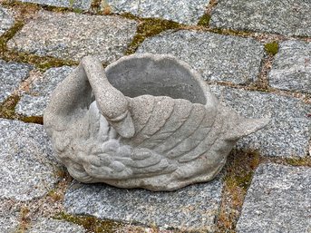 CAST STONE SWAN PLANTER