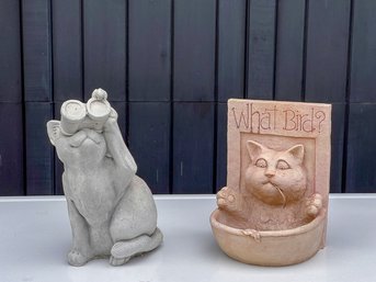 (2) 'HUNGRY CAT' GARDEN DECORATIONS