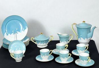 VINTAGE JAPANESE CHIKARAMACHI TEA SET W CRANES