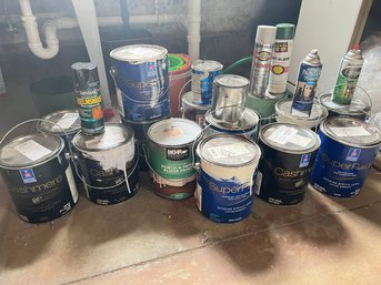 GALLONS OF PAINT AND SPRAY PAINT LOT