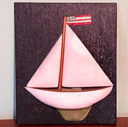 CARVED & PAINTED 'MARY OF LYNN MASS' BOAT MODEL