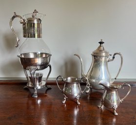 CRESCENT TEA CARAFE On FOOTED CHAFING STAND