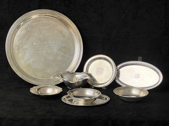 (8) STERLING TRAYS/DISHES