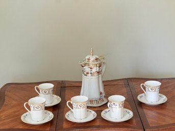 NIPPON HOT CHOCOLATE SET With ENAMEL DECORATION