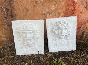 (2) CAST RELIEF FIBER GLASS PLAQUES