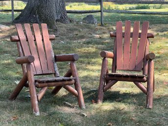 PAIR OF MOON VALLEY RUSTIC CEDAR ARMCHAIRS