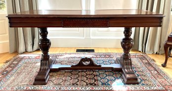 BANDED MAHOGANY  CONSOLE TABLE