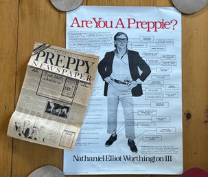 VINTAGE 1980 PREPPY BROADSIDE & POSTER