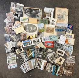 GROUPING Of VINTAGE POSTCARDS & PHOTOGRAPHY Incl. TIN TYPES