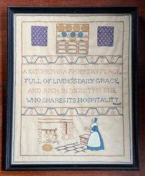 COLONIAL REVIVAL NEEDLEWORK With PROVERB