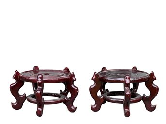 (2) CHINESE WOODEN STANDS