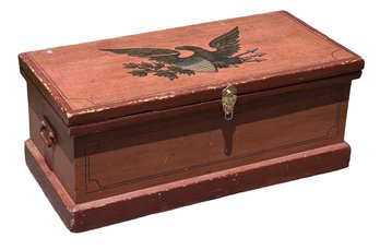 (19th C) BLANKET CHEST In LATER PAINT