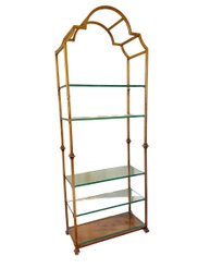 HOLLYWOOD REGENCY (4) SHELF IRON ETAGERE