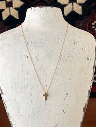 18k ROBERTO COIN CRUCIFIX NECKLACE W RUBY