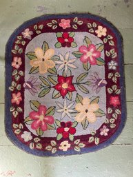 VINTAGE FLORAL HOOKED RUG