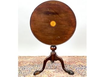 CHIPPENDALE STYLE TILT TOP w INLAID DECORATION