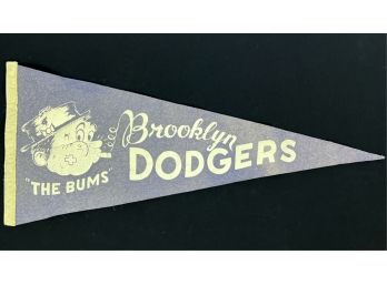 VINTAGE 'THE BUMS' BROOKLYN DODGERS PENNANT