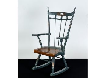 PAINTED DOLL'S WINDSOR ROCKING CHAIR