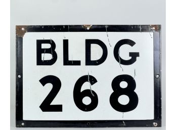PORCELAIN 'BLDG 268' BROOKLYN NAVY YARD SIGN