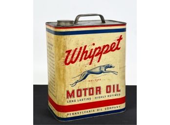 VINTAGE (2) GAL 'WHIPPET MOTOR OIL' CAN