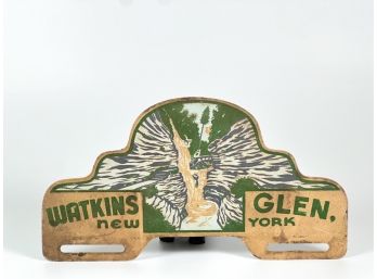 VINTAGE WATKINS GLEN NY LICENSE PLATE TOPPER