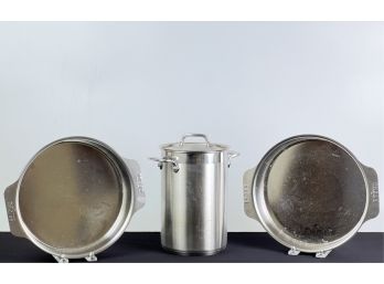 (3) PCS OF ALL CLAD: (2) PIE DISHES & (1) CANISTER