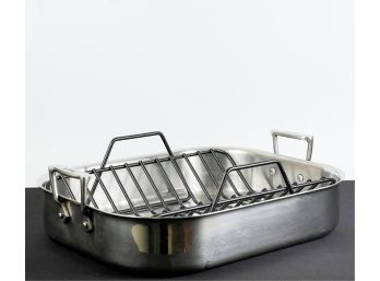 ALL CLAD STAINLESS STEEL ROASTING PAN w INSERT
