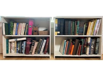 (2) SMALL (2) SHELF BOOKCASE with BOOKS