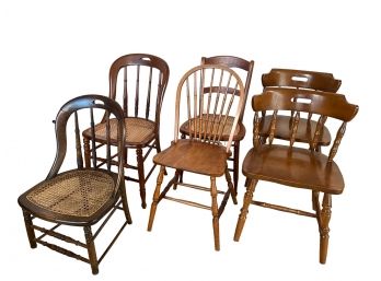 (6) SIDE CHAIRS of VARIOUS AGES