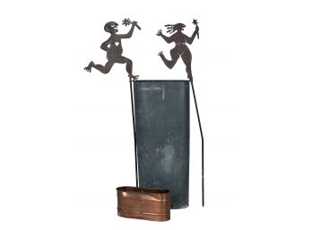 (2) PLAYFUL GARDEN FIGURES & PLANTERS