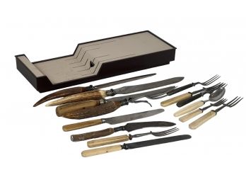 GROUPING OF BONE HANDLED CUTLERY