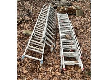 (4) ALUMINUM EXTENSION LADDERS etc