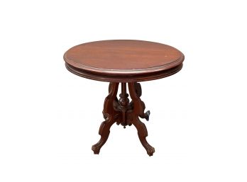 (19th c) OVAL MAHOGANY LAMP TABLE