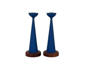 PAIR of MID CENTURY MODERN CANDLESTICKS