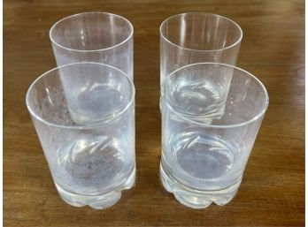 SET (4) DAUM NANCY CRYSTAL ROCKS GLASSES