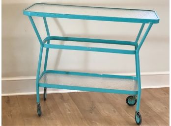 VINTAGE (2) TIERED ROLLING PATIO STAND