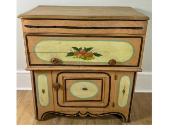 HAND PAINTED LIFT TOP PINE COMMODE