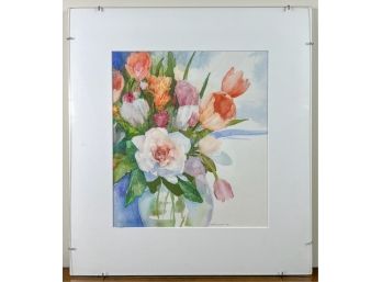 SIGNED WATERCOLOR OF ROSES