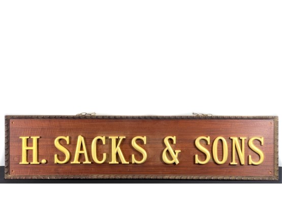 H. SACKS & SONS HANGING TRADE SIGN
