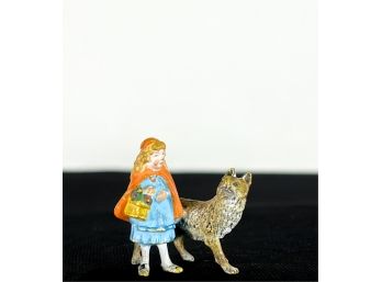 AUSTRIAN LITTLE RED RIDING HOOD COLD PAINTED BRONZ