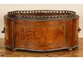 (19th C) WALNUT & BURLWOOD FRENCH CELLARETTE