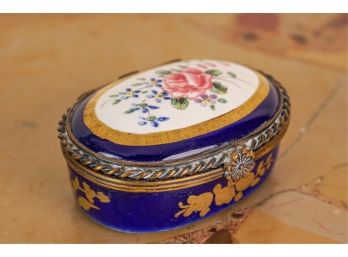 HAND PAINTED & ENAMELED FRENCH BOX