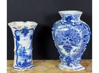 (2) PCS EARLY DELFT POTTERY