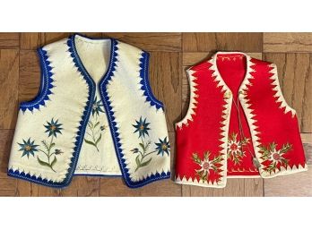 (2) HANDMADE EASTERN EUROPEAN CHILDREN'S VESTS