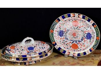 ROYAL CROWN DERBY SERVING DISH & UNDERPLATE