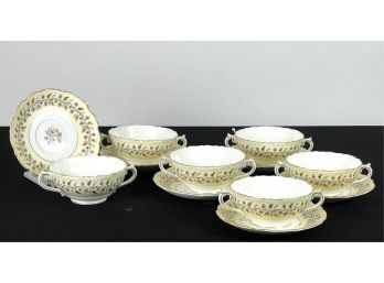 SET (6) COALPORT 'MINERVA' CUPS & SAUCERS