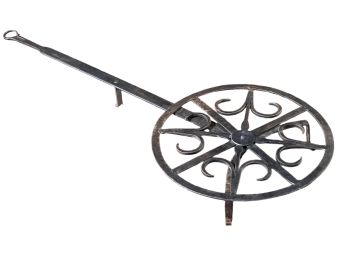 (20th c) WROUGHT IRON ROTATING OPEN HEARTH TRIVET