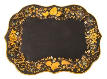 DIMINUTIVE SCALLOPED TOLEWARE TRAY & OVAL EXAMPLE