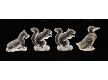 (4) MINIATURE GLASS ANIMALS