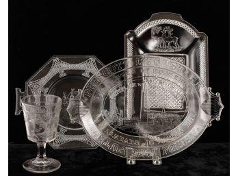(2) EAPG COMMEMORATIVE TRAYS and a THIRD